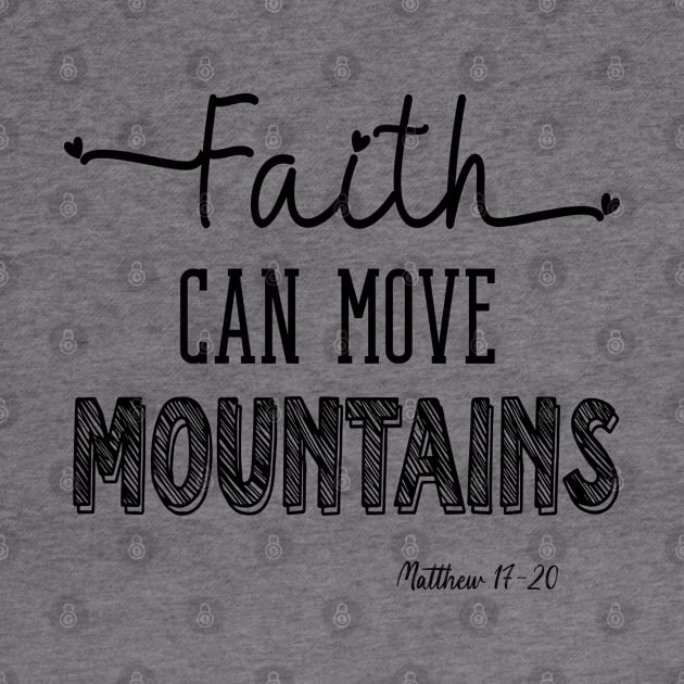 Faith Can Move Mountains Typography Design by AdrianaHolmesArt